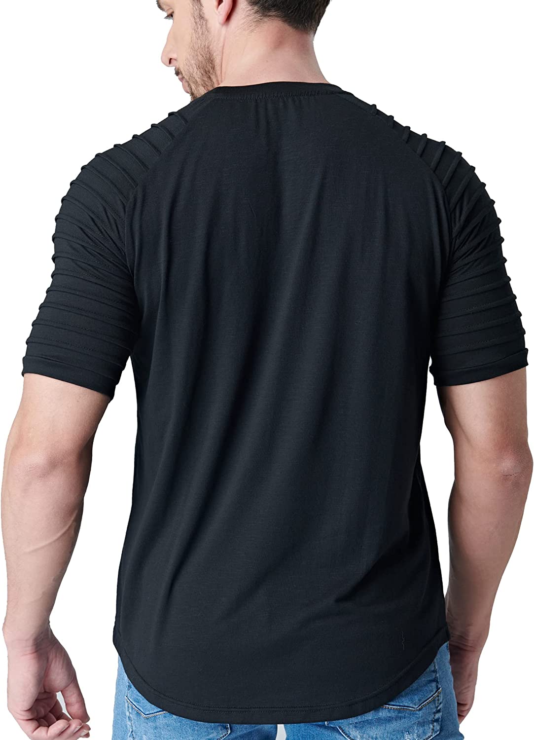 Liberty Imports 3-Pack Men's Pleated Sleeve Muscle Workout T Shirts - Image 6